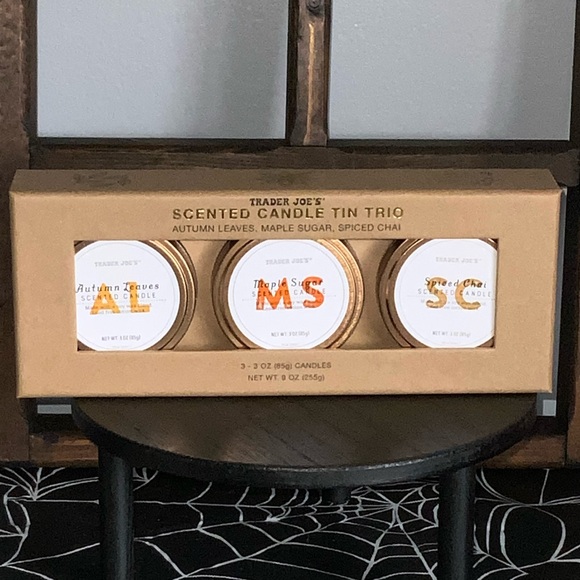 Trader Joe’s Autumn Seasonal Scented Candle Tin Trio - Picture 1 of 9